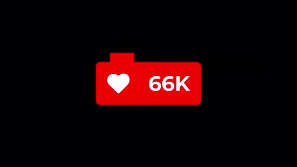 Icon Love Counting Social Media 100K Gostos Transparente — Vídeo de Stock