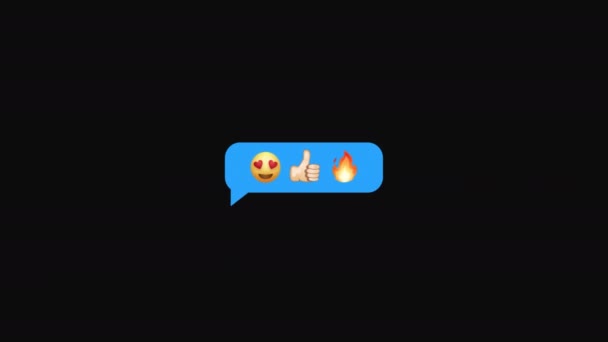 Senden Der Nachricht Nachricht Blase Mit Liebe Emoji Transparenten Hintergrund — Stockvideo