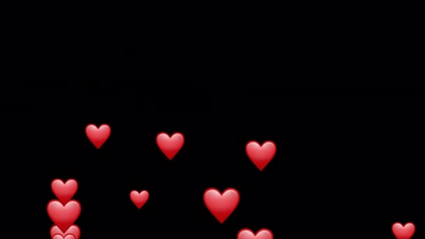 Red Hearts Motie Voor Valentijnsdag Groet Liefde Video — Stockvideo