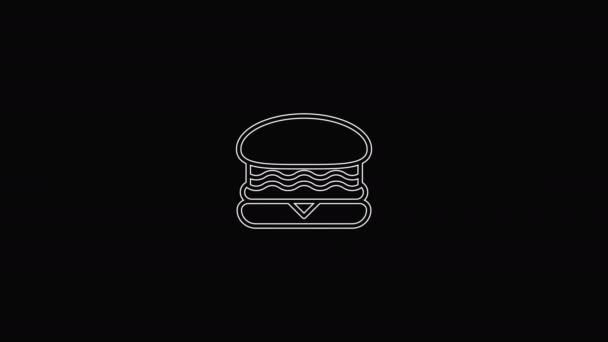 Ikonok Burger Torta Átlátszó Háttér Alpha Channel — Stock videók