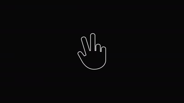 Icons Press Click Hand Transparent Background Alpha Channel — Stock Video