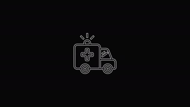 Icons Medicine Aid Ambulance Transparent Background Alpha Channel — Stock Video