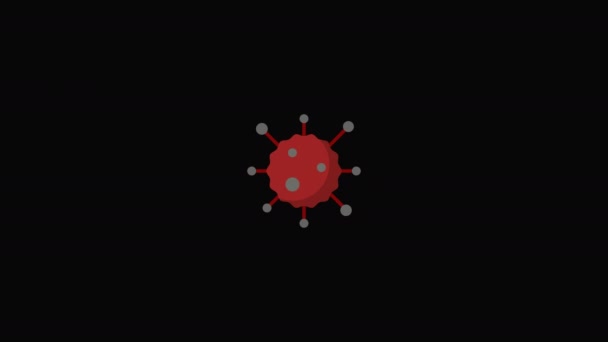 Барвисті Іконки Бареля Сміття Вірус Прозорого Фону Альфа Канал — стокове відео