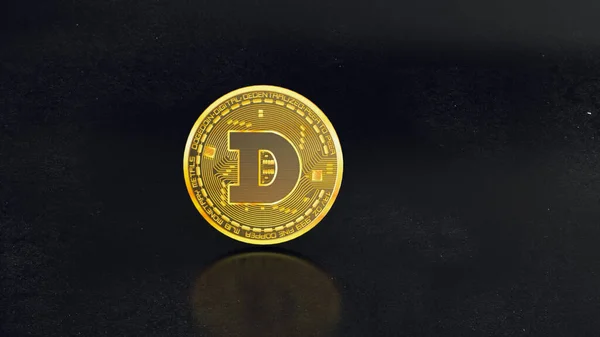 Doge Coin Digitální Měna Cryptocurrency Doge New Virtual Money Close — Stock fotografie