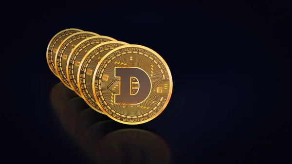 Linie Der Dogenmünze Digitale Währung Kryptowährung Doge New Virtual Money Stockbild