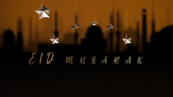 Decorações Fundo Eid Mubarak Ramadan Mubarak Decorações Fundo Islâmico Fundo — Vídeo de Stock