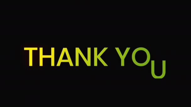 Thank You Word Animation Motion Graphic Video Alpha Channel — Stock Video