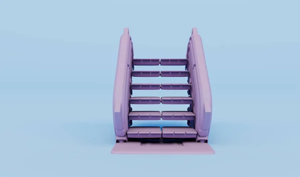 3D粉红背景下的紫色楼梯 — 图库照片