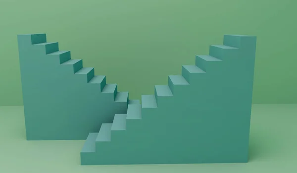 Oxley Background上的Render Bondi Blue Color Stairs — 图库照片