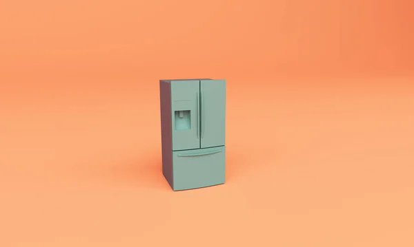 Холодильник Трехмерной Иллюстрацией — стоковое фото