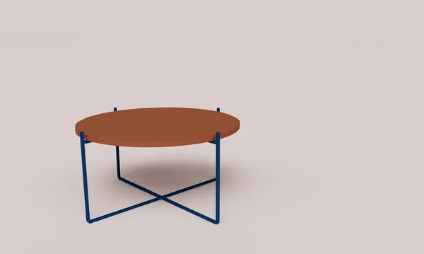 Rendern Runden Kleinen Schreibtisch Holz Farbe — Stockfoto