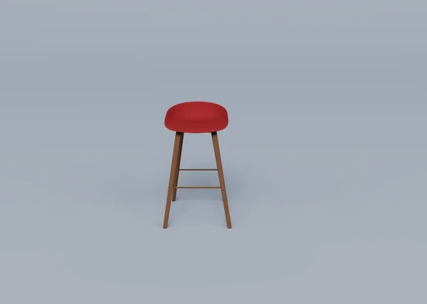 Mischka彩色背景上的3D渲染凳子 — 图库照片