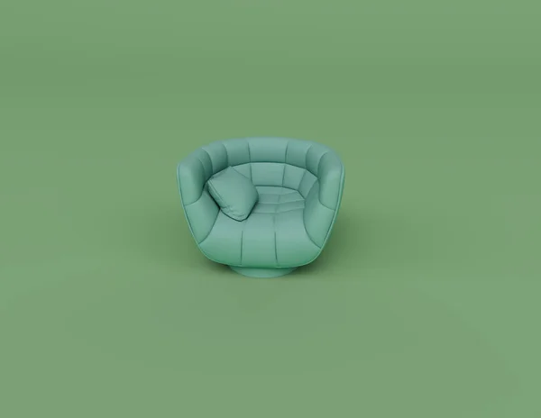 沙发椅3D渲染 靠垫背景隔离 3D背景最小场景 — 图库照片