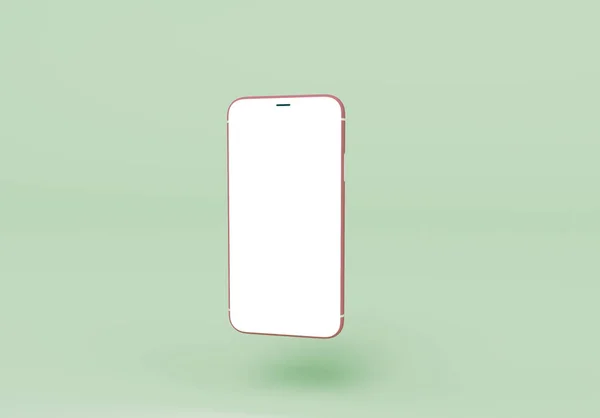 3d render of pink color mobile phone isolated on Pastel background, 3d background minimal scene for mockup