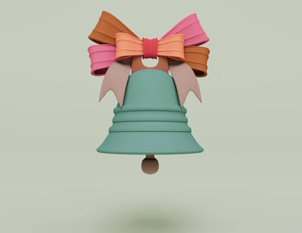 Візуалізація Кільця Дзвінка Ізольовано Пастельному Фоні Мінімальна Сцена Тла — стокове фото