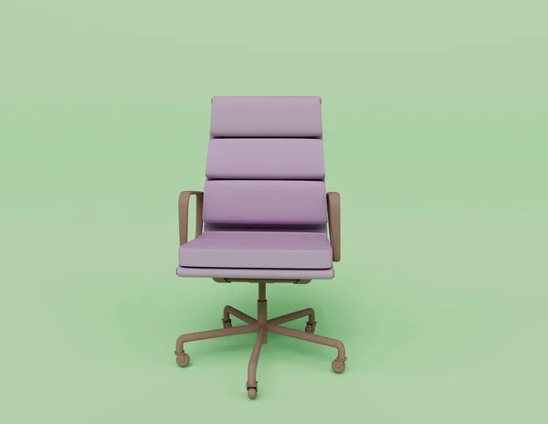 专业现代办公椅 写字台扶手椅前景3D渲染 色彩柔和 场景简约 — 图库照片