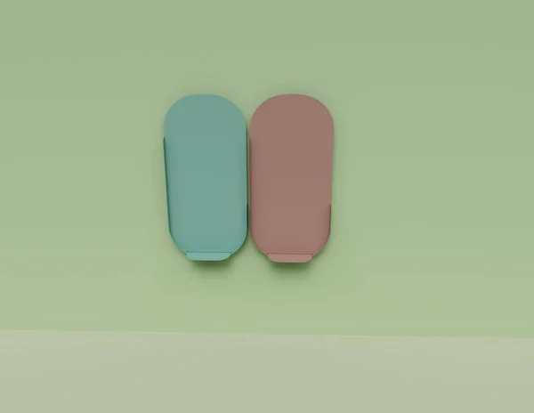 Render Two Frame Mockup Illustration Isolated Pastel Colors Minimal Scene — Stockfoto
