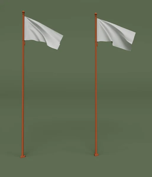 Rendering Flagpole Isolato Sfondo Pastello Sfondo Scena Minima Mockup Bandiera — Foto Stock