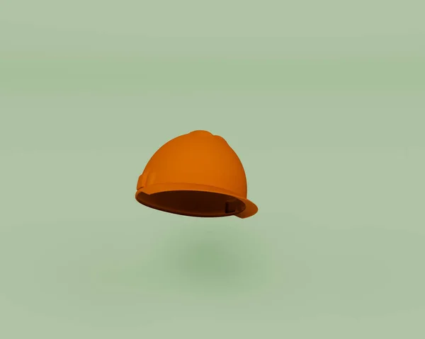 3D渲染硬头盔隔离在Pastel背景 3D背景最小场景 — 图库照片