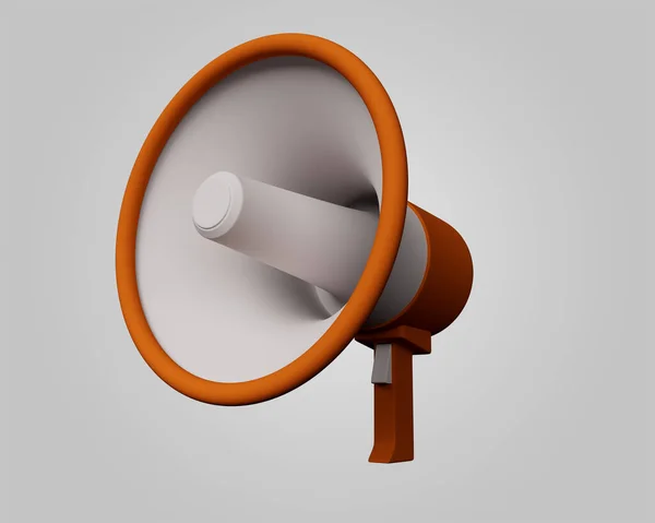 Megaphone Speaker 3D渲染抽象设计元素Minimalist Concept — 图库照片