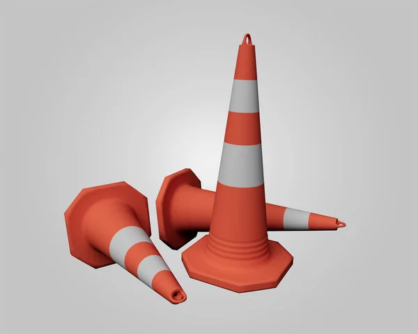 Abstract Design Element Render Traffic Cone Minimalist Concept — 스톡 사진
