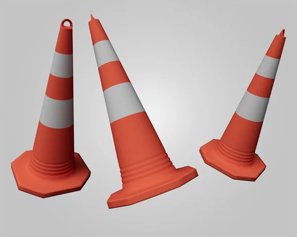 Abstract Design Element Render Traffic Cone Minimalist Concept — Stock Photo, Image