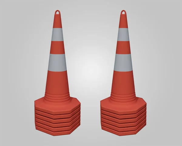 Abstract Design Element Render Traffic Cone Minimalist Concept — Stock Fotó