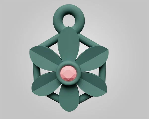 Design Element Render Flower Pendant Minimalist Concept — Zdjęcie stockowe