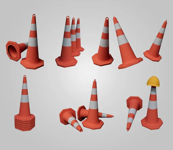 Traffic Cone Minimalista Koncepció Absztrakt Design Eleme Render — Stock Fotó