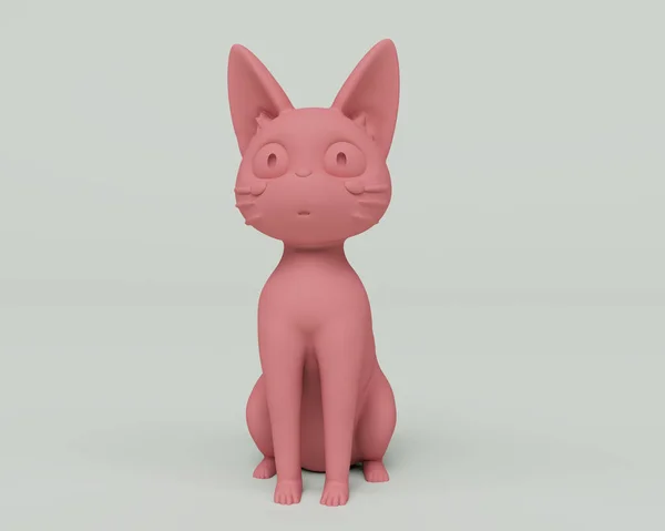 Cute Cat Character Render Abstract Design Element Minimalist Concept —  Fotos de Stock