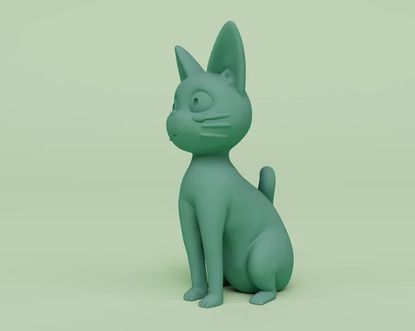 Cute Cat Character Render Abstract Design Element Minimalist Concept — ストック写真