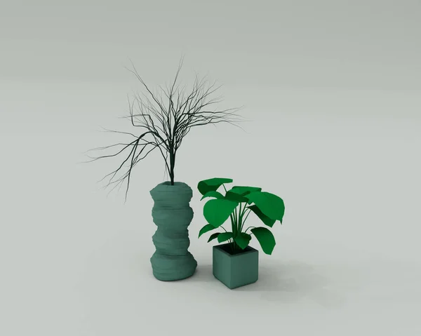 Planta Flores Render Elemento Diseño Abstracto Concepto Minimalista —  Fotos de Stock