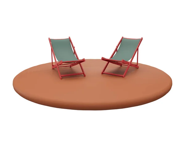 Illustration Summer Vacation Concept Beach Chair — Stock Photo, Image