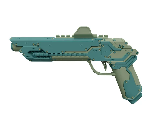 Illustration Sci Futuristic Gun Weapon Science Fiction Tech Laser Pistol —  Fotos de Stock