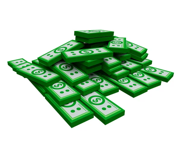 Minimal Illustration Green Stack Money —  Fotos de Stock
