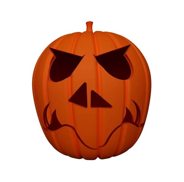 Rendering Halloween Pumpkin Evil Face Minimal Halloween Background — Stock fotografie