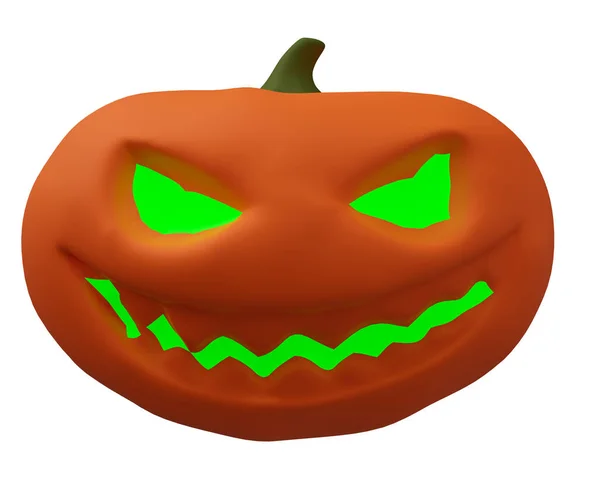 Illustration Halloween Pumpkin Green Candle Glowing Halloween Background Design Element — Foto de Stock