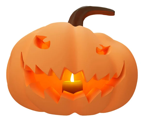 Illustration Halloween Pumpkin Candle Glowing Halloween Background Design Element — Stockfoto