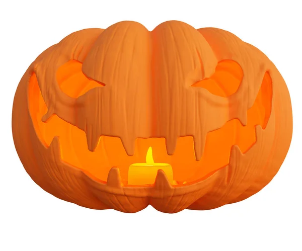 Illustration Halloween Pumpkin Candle Glowing Halloween Background Design Element — Photo