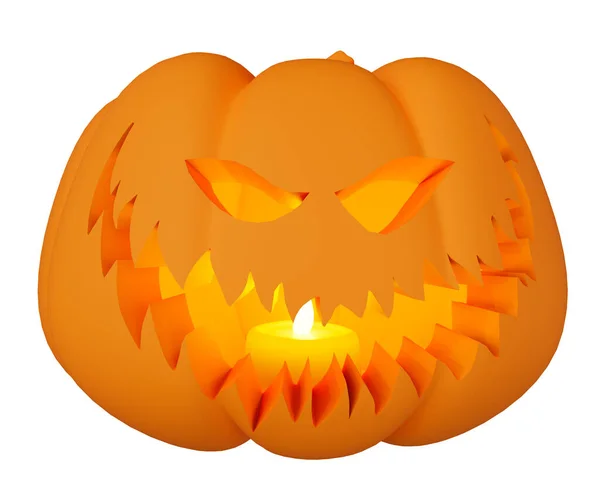 Illustration Halloween Pumpkin Candle Glowing Halloween Background Design Element —  Fotos de Stock