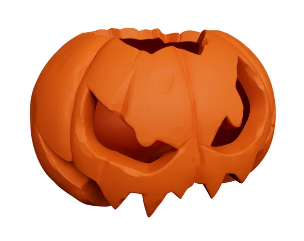 Rendering Halloween Pumpkin Side View Minimal Halloween Background Design Element —  Fotos de Stock