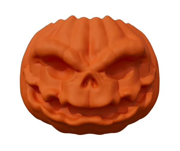 Rendering Halloween Pumpkin Front View Minimal Halloween Background Design Element — Stock fotografie