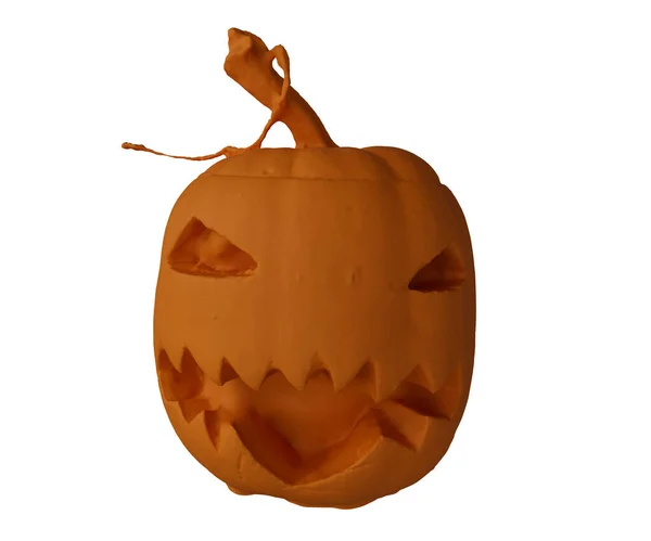 Rendering Halloween Pumpkin Evil Face Minimal Abstract Halloween Background Design — Stockfoto