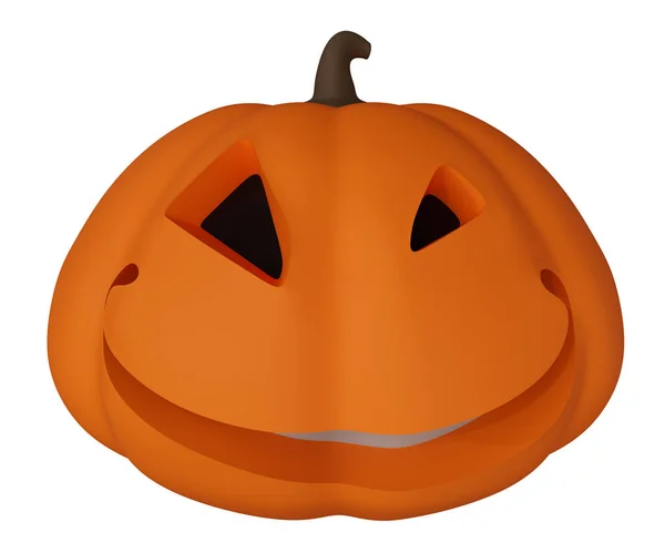 Rendering Halloween Pumpkin Black Eyes White Mouth Minimal Halloween Background — Zdjęcie stockowe