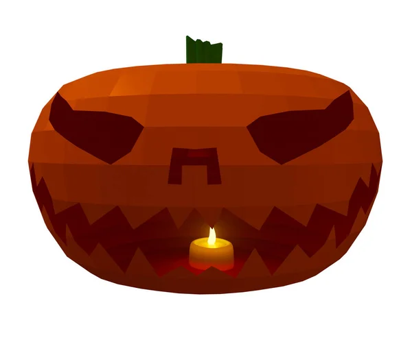 Illustration Halloween Pumpkin Candle Glowing Minimal Halloween Background Design Element — Stockfoto