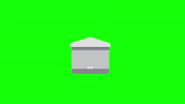 Bank Architecture Building Icon Finance Banking Concept Animation Video Transparent — Stockvideo