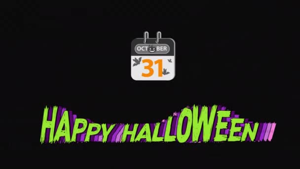 Happy Halloween October Text Animation Halloween Day Transparent Background — 图库视频影像