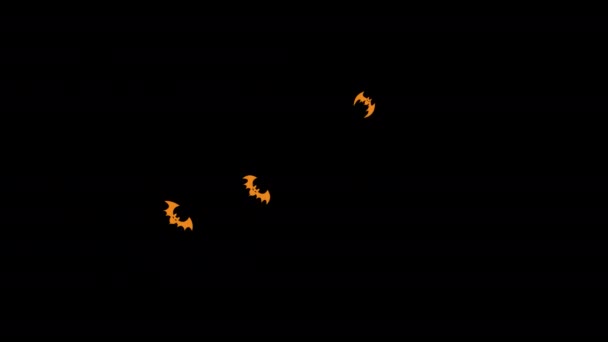 Halloween Bat Flying Background Motion Graphic Animation Transparent Background — Stockvideo