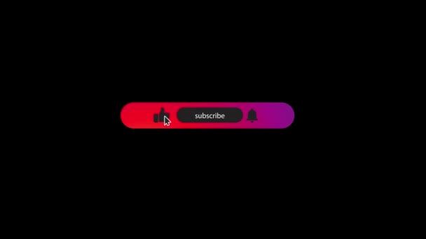 Subscribe Channel Follow Click Bell Icon Floating Bar Alpha Channel — Wideo stockowe