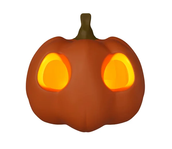 Halloween Concept Candle Glowing Pumpkin Illustration Halloween Pumpkin Character — 图库照片